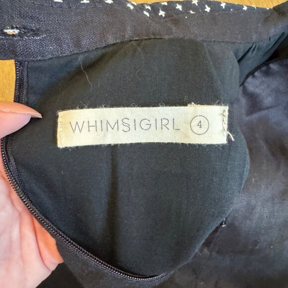 Vintage-Inspired Black Pleated Skirt With Polka Dot Panels & Elastic Waistband - Picture 8 of 9